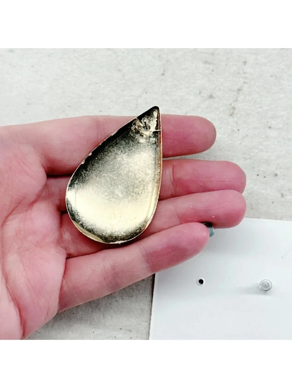 882mc. Goldtone Enamel Earrings Huge